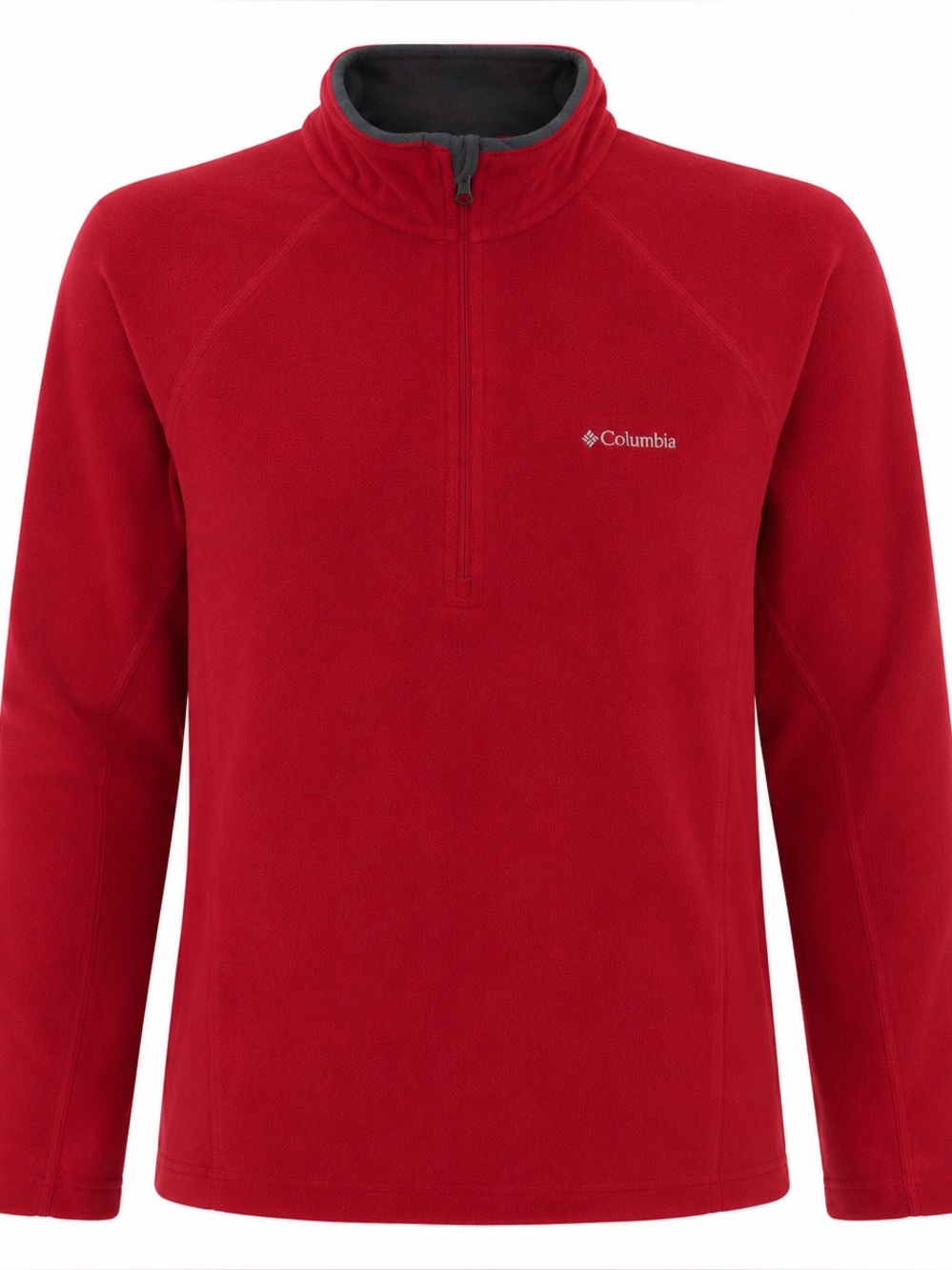 Columbia Red Half-Zip Fleece Pullover Mens L Polyester Warm & Comfortable